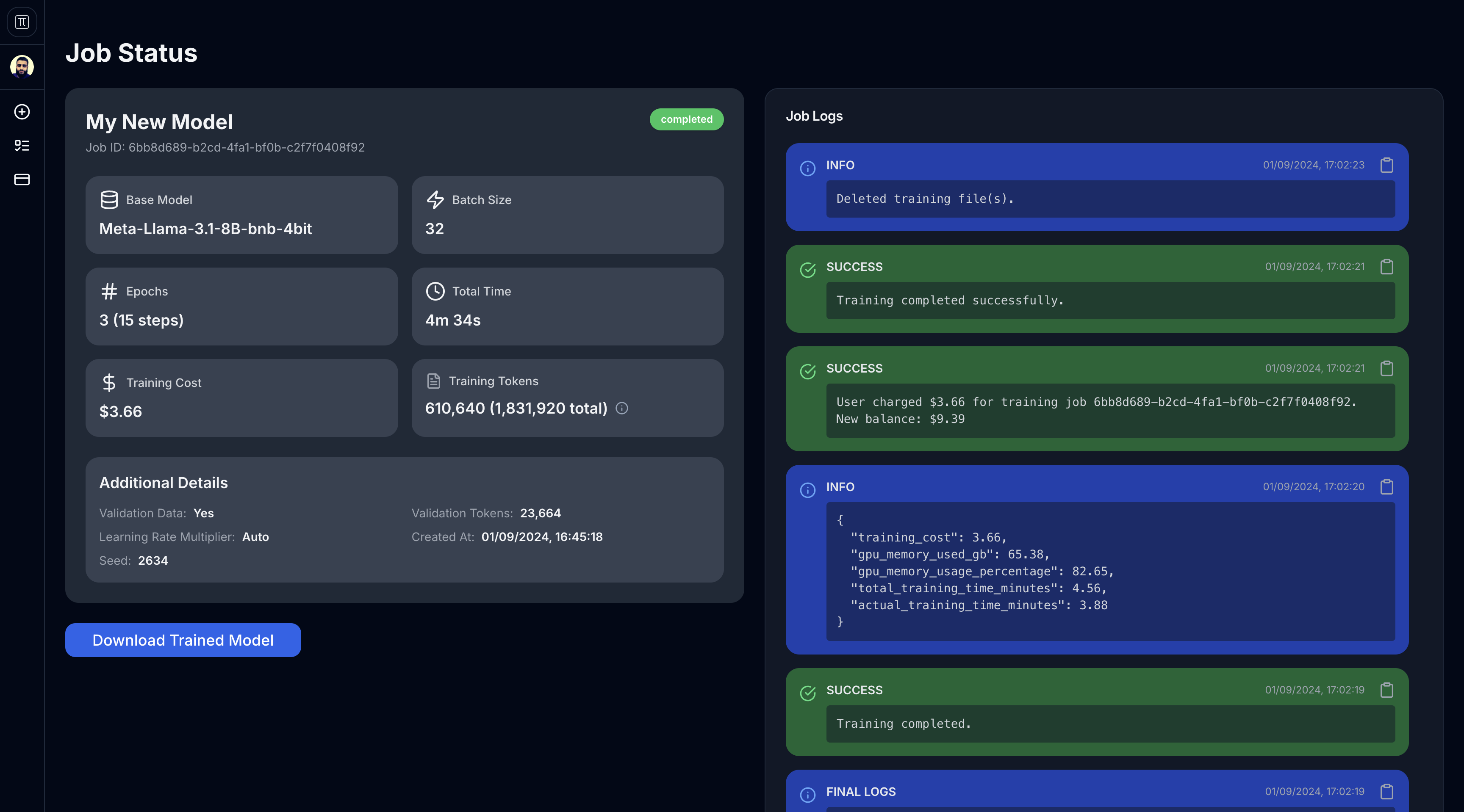 TuneLlama Interface